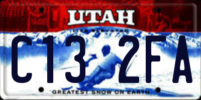 UT license plate C132FA