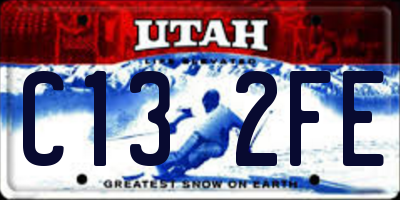 UT license plate C132FE