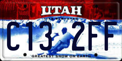 UT license plate C132FF