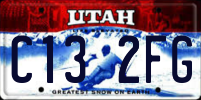 UT license plate C132FG