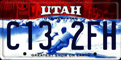 UT license plate C132FH