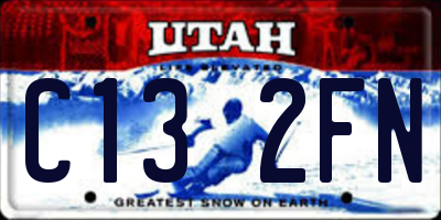 UT license plate C132FN