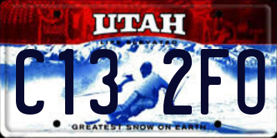 UT license plate C132FO