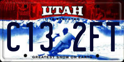 UT license plate C132FT