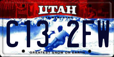 UT license plate C132FW