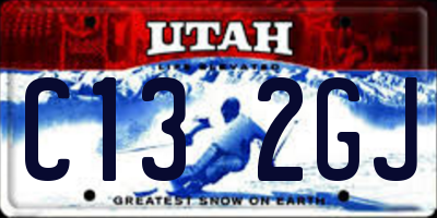 UT license plate C132GJ