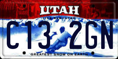 UT license plate C132GN