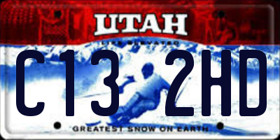 UT license plate C132HD