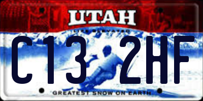 UT license plate C132HF