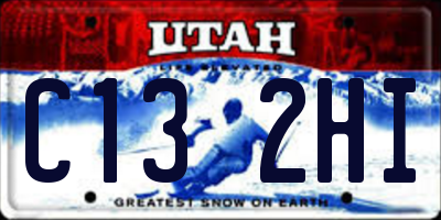 UT license plate C132HI