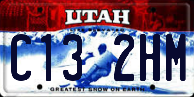 UT license plate C132HM