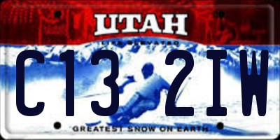 UT license plate C132IW