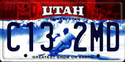 UT license plate C132MD