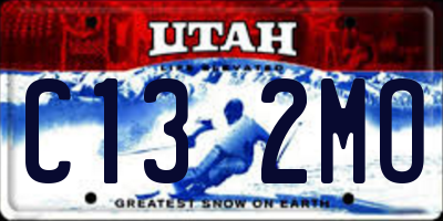 UT license plate C132MO
