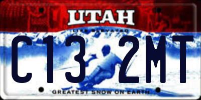 UT license plate C132MT