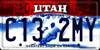 UT license plate C132MY