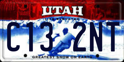 UT license plate C132NT