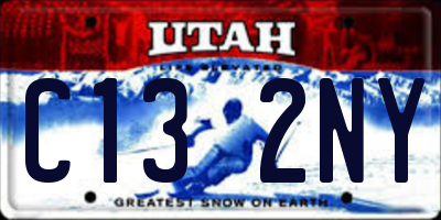UT license plate C132NY