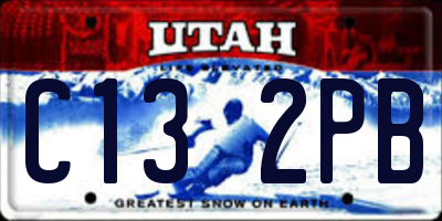 UT license plate C132PB