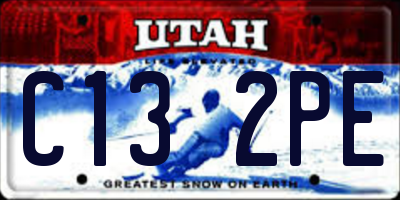 UT license plate C132PE
