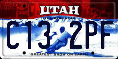 UT license plate C132PF