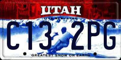 UT license plate C132PG