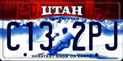 UT license plate C132PJ