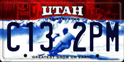 UT license plate C132PM