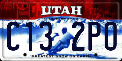 UT license plate C132PO