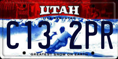 UT license plate C132PR