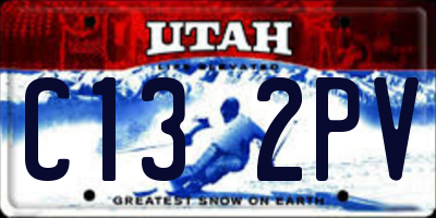 UT license plate C132PV