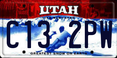 UT license plate C132PW