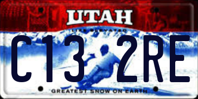 UT license plate C132RE