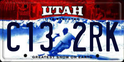 UT license plate C132RK