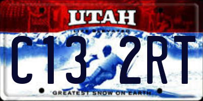 UT license plate C132RT