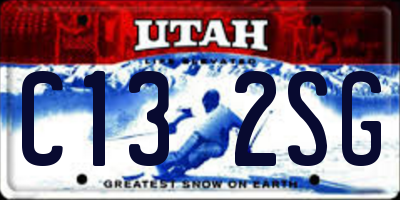 UT license plate C132SG