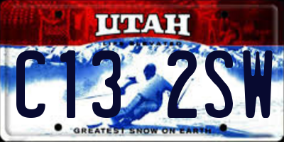 UT license plate C132SW