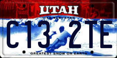 UT license plate C132TE