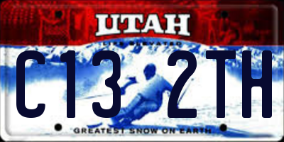 UT license plate C132TH
