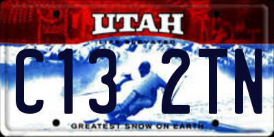 UT license plate C132TN