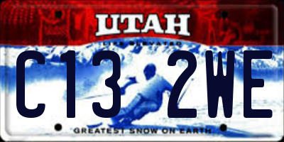 UT license plate C132WE