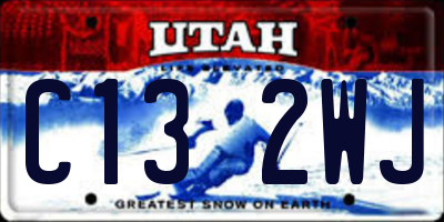 UT license plate C132WJ