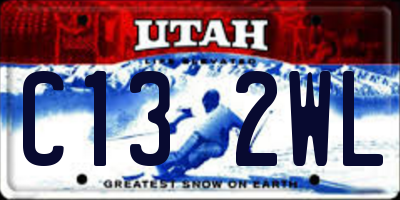 UT license plate C132WL