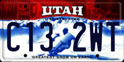 UT license plate C132WT