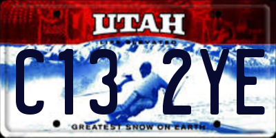 UT license plate C132YE