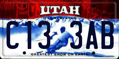 UT license plate C133AB