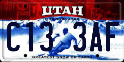 UT license plate C133AF