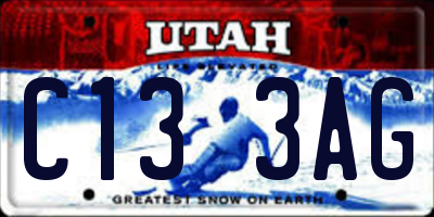 UT license plate C133AG