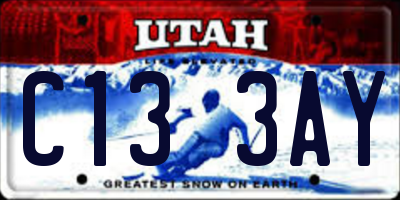 UT license plate C133AY