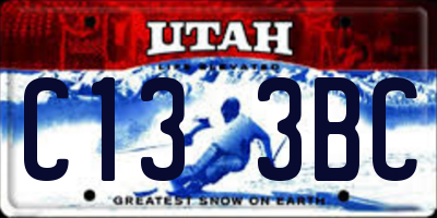 UT license plate C133BC